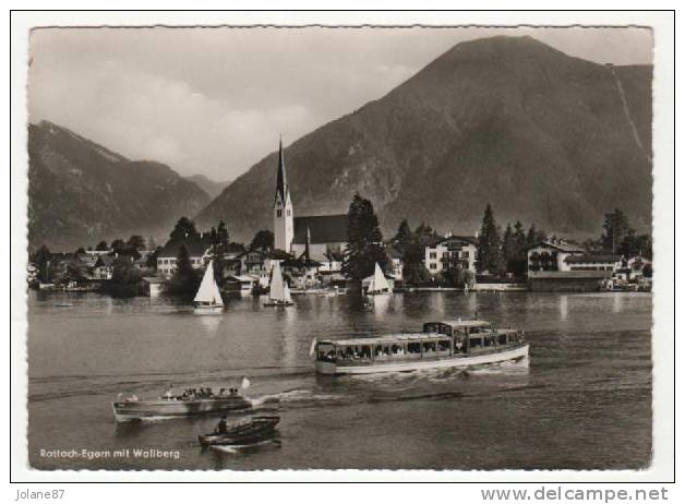 CPA PHOTO   BAVIERE   TEGERNSEE  ROTTACH EGERN MIT WALLBERG  1961 BATEAUX BARQUES VOILIERS - Tegernsee