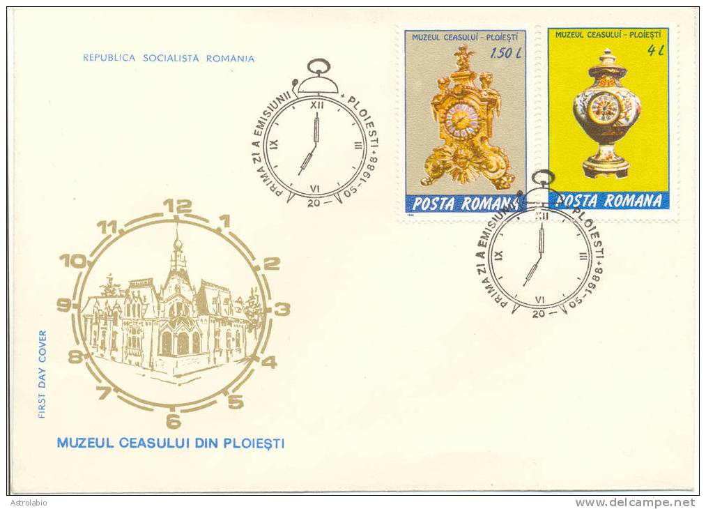 Roumanie FDC(3) 1988 " Horloges Anciennes " Yvert 3798/03 Voir 3 Scan - Relojería