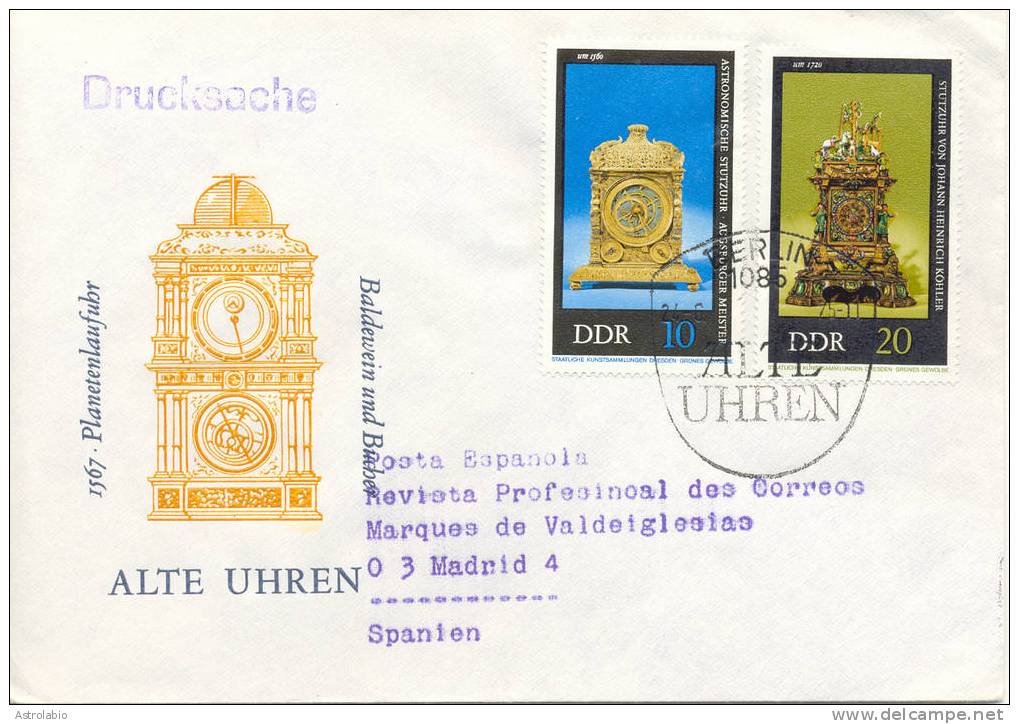 FDC(3) Horloges Anciennes DDR 1975 Circulés Yvert 1735/40 Voir 3 Scan - Uhrmacherei