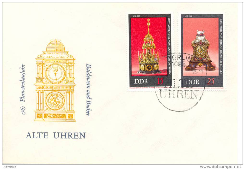 FDC(3) 1975  Horloges Anciennes DDR 1975 Yvert 1735/40 - Uhrmacherei