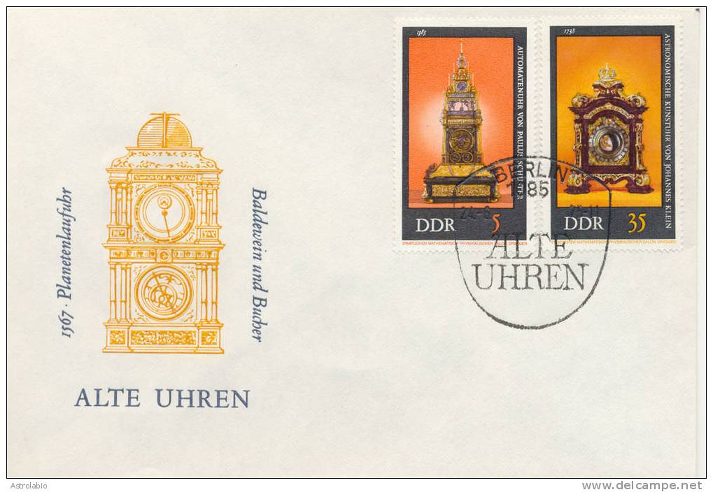 FDC(3) 1975  Horloges Anciennes DDR 1975 Yvert 1735/40 - Uhrmacherei