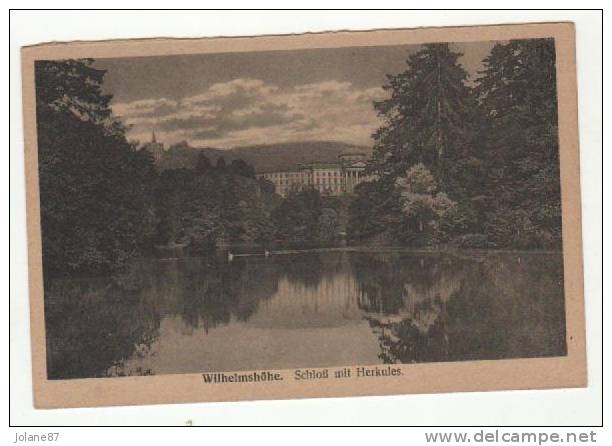 CPA   WILHELMSHÖHE  SCHLOSS MIT HERKULES   CHATEAU AU BORD D UN LAC - Kassel