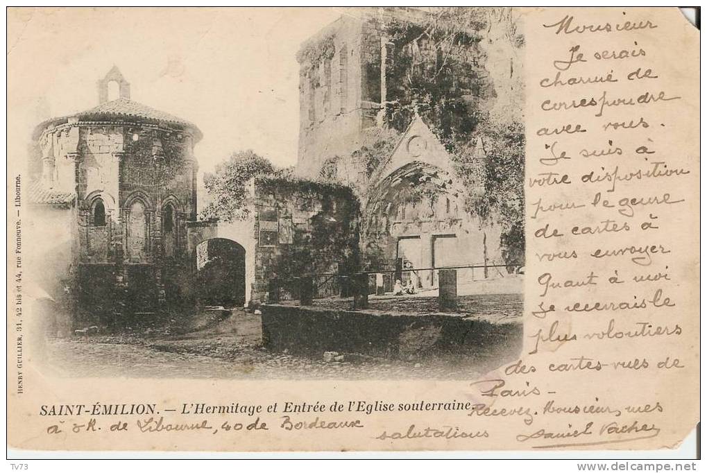 CpE0923 - Saint EMILION - L'Hermitage ... Postée En 1901 - (33 - Gironde) - Saint-Emilion