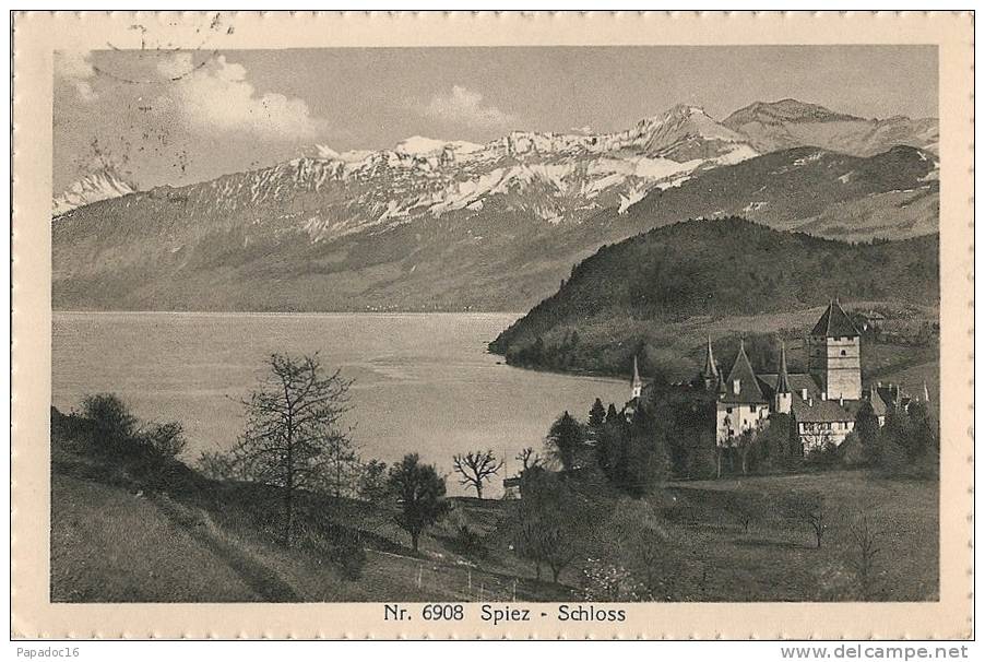 CH - BE - Spiez - Schloss - (gelaufen / Circulée 1920) - Château - Thunersee / Lac De Thun - Spiez