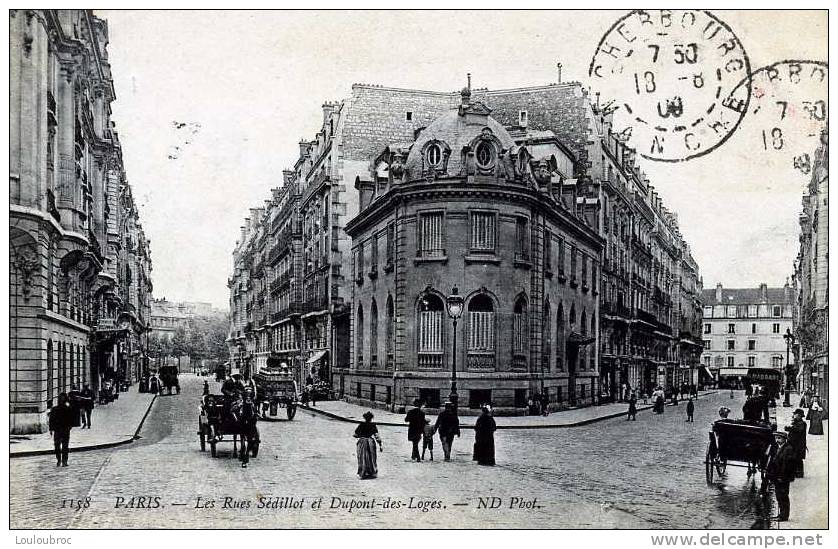 75 PARIS LES RUES SEDILLOT ET DUPONT DES LOGES ND VOYAGEE 1909 - Distretto: 07