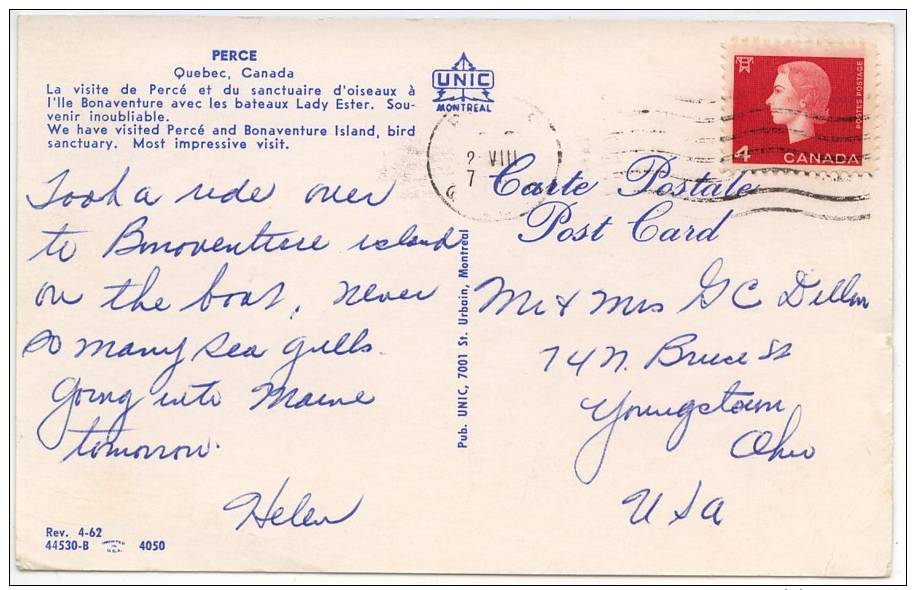 Chrome Postcard, Lady Ester Boat, Perce, Quebec - Percé