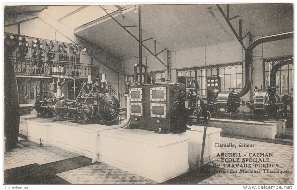 ARCEUIL CACHAN Ecole Spéciale Des Travaux Publics Salle D'essai Des Machines Thermique Electricité - Cachan