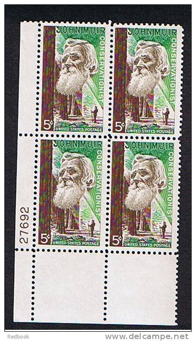 SG 1227 Plate Block Of 4 MNH USA Stamps 1964 John Muir - Ref A58 - Plate Blocks & Sheetlets