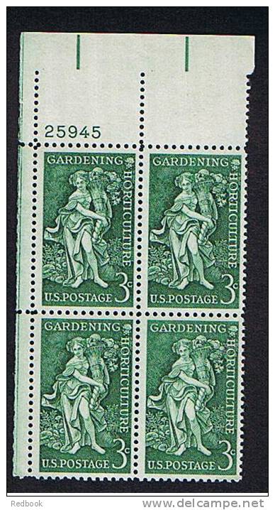 SG 1102 Plate Block Of 4 MNH USA Stamps 1958 Gardening & Horticulture - Ref A58 - Plate Blocks & Sheetlets