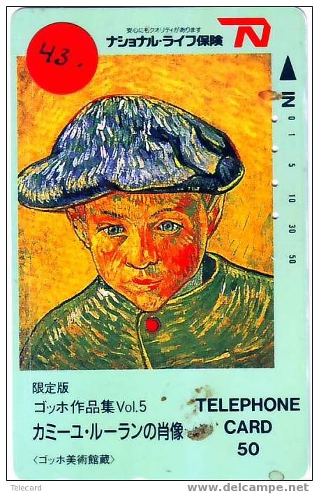 VINCENT VAN GOGH Painting On Phonecard JAPAN  (43) - Peinture