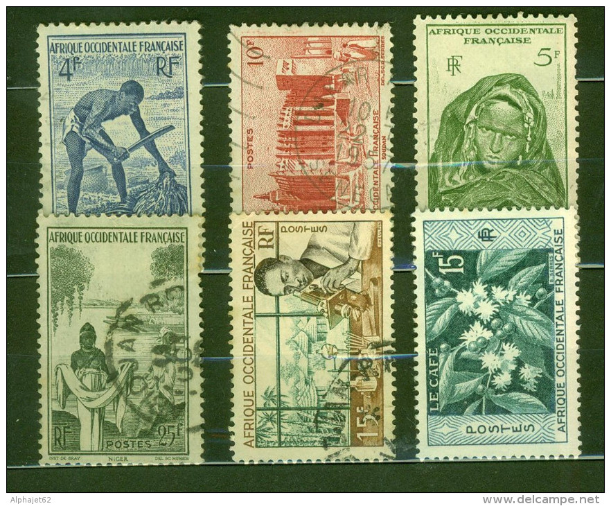 Egreneur De Palmiste, Mosquée De Djenné - Jeune Femme De Tin-Deila - A.O.F. N° 36-37-39-42-48-62 - 1947 - Used Stamps