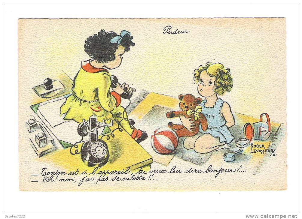 JEUX D'ENFANTS - TELEPHONE - ET PETIT OURS - ILLUSTRATEUR LEVASSEUR - - Levasseur, Roger