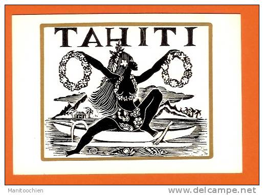 TAHITI SUPERBE DESSIN D'APRES UN BOIS GRAVE DE PIERRE HEYMANN - Tahiti
