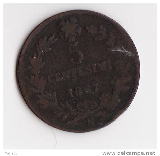 Italie - 5 Centimes - 1867 - 1861-1878 : Victor Emmanuel II