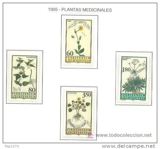 LIECHTENSTEIN 1995  FLORA MEDICINAL PLANTS 4 STAMPS - Pharmacie
