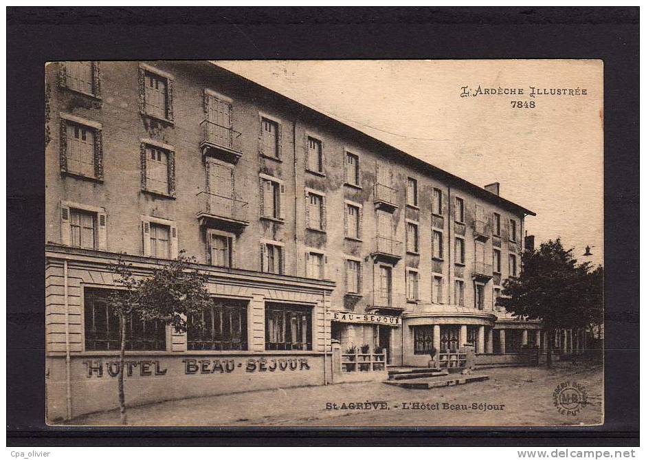 07 ST AGREVE Hotel Beau Séjour, Ed MB 7848, Ardèche Illustrée, 1928 - Saint Agrève