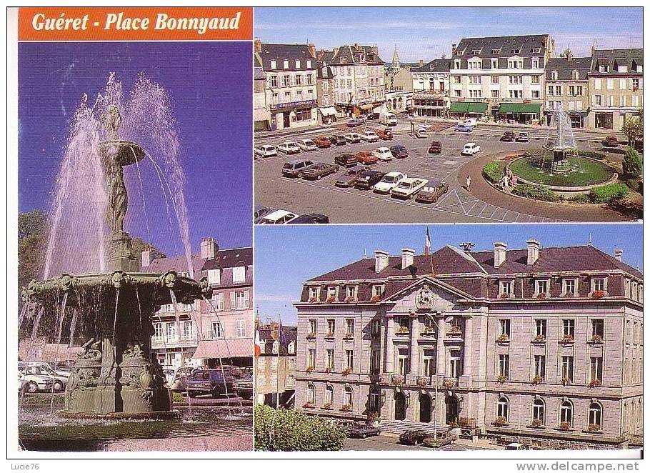 GUERET -  Fontaine Place Bonnyaud  - Hôtel De Ville  - N° 23/23 - Guéret