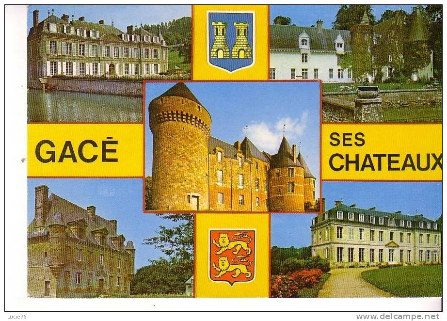 GACE - Ses Châteaux -   5 Vues - 2 Blasons - Gace