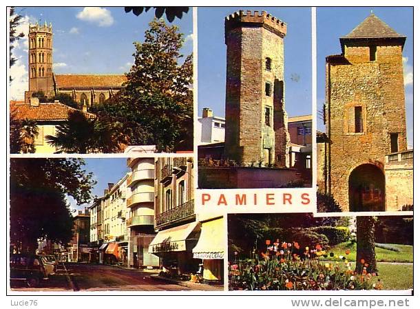 PAMIERS - 5 Vues : Cathédrale St Antonin, Anciennes Tours, Place De La République, Jardins Publics - N°  1086 - Pamiers