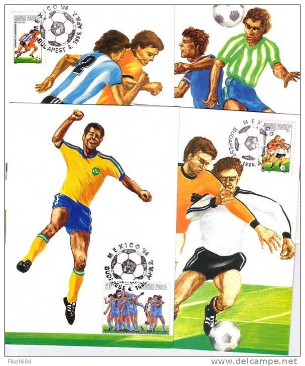 FOOTBALL-MEXICO 1986 -4 CP MAXIMUM HONGRIE - Cartoline Maximum