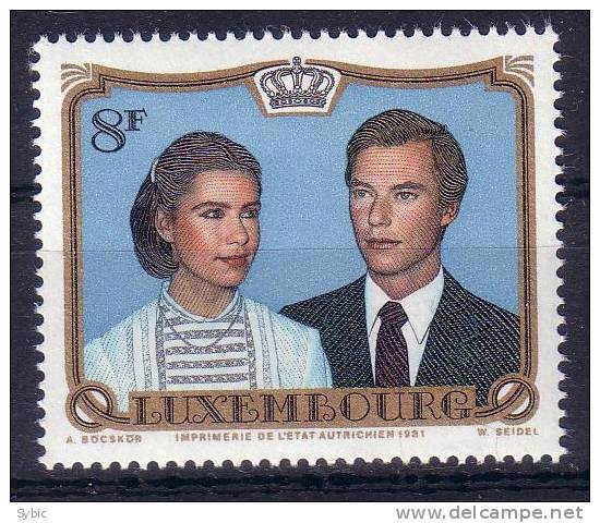 LUXEMBOURG - Yvert 986** - Mariage Royal - Unused Stamps