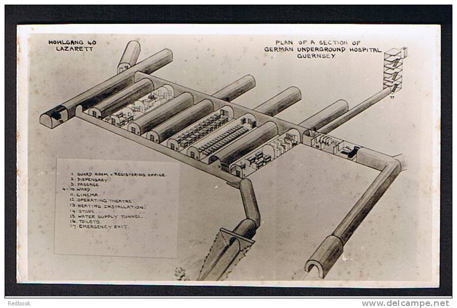 Real Photo Postcard Plan Of German Underground Hospital Guernsey Channel Islands - Ref 70a - Guernsey