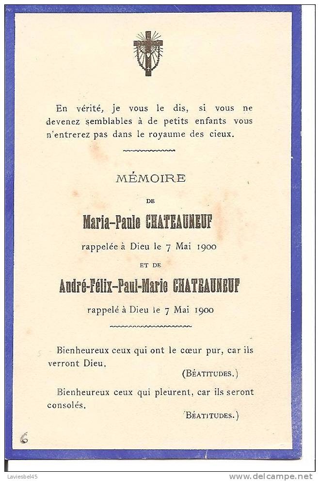 Maria-Paule  Et  André-Félix-Paul-Marie.CH ATEAUNEUF . 7 Mai 1900 - Andere & Zonder Classificatie