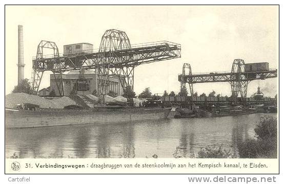 EISDEN: VERBINDINGSWEGEN: DRAAGBRUGGEN VAN DE STEENKOOLMIJN AAN HET KEMPISCH KANAAL - Maasmechelen