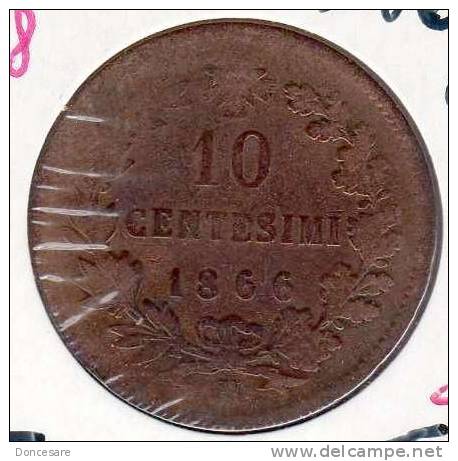 ** 10 CENTESIMI 1866 N ITALIA TB  **E72** - 1878-1900 : Umberto I