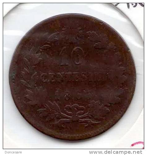 ** 10 CENTESIMI 1863 BI ITALIA TB  **E82** - 1878-1900 : Umberto I