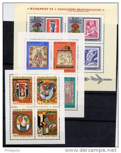 Hongrie 1969- 71**, Manuscrit Anciens 2114 / 17, Poteries 2068 /71, Expo Budapest, 1971 - Neufs