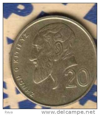 CYPRUS  20 MILS  MAN HEAD FRONT ARMS BACK  1992   READ DESCRIPTION CAREFULLY !!! - Cyprus