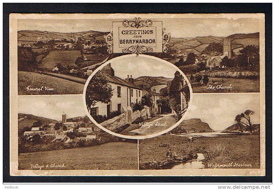 1949 Multiview Postcard Berrynarbor Village Near Ilfracombe Devon - Ref A71 - Ilfracombe