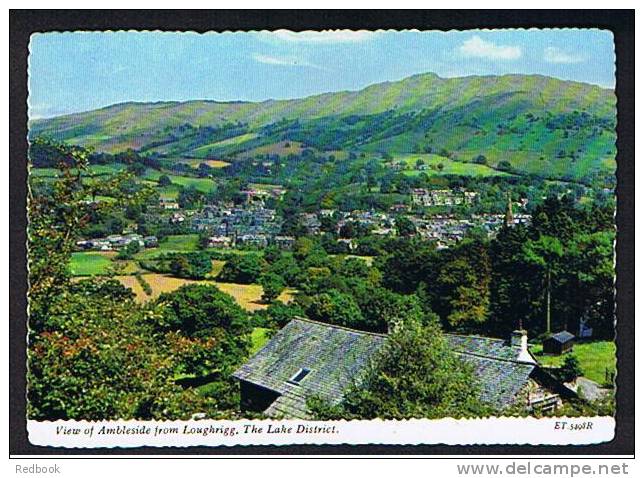 View Of Ambleside From Loughrigg Showing Houses Lake District Cumbria Postcard - Ref A73 - Ambleside