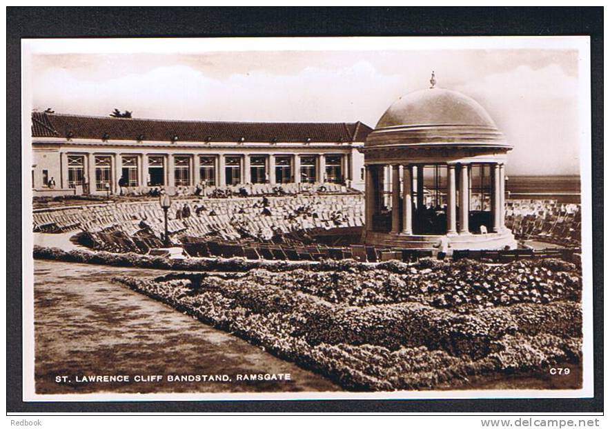 Real Photo Postcard St Lawrence Cliffs Bandstand Ramsgate Kent  - Ref A74 - Ramsgate