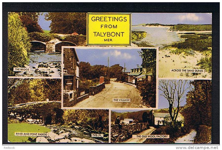 The Village & Wool Factory Talybont Merioneth Multiview Postcard - Ref A75 - Merionethshire