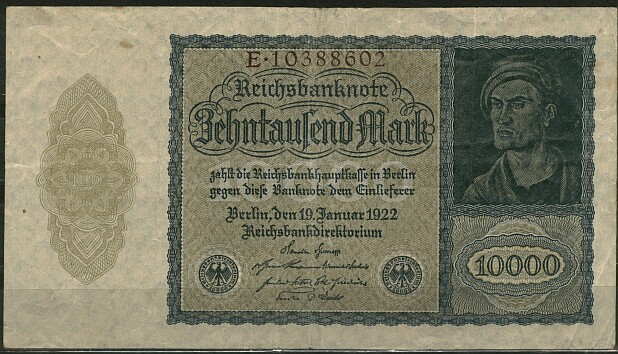 ALLEMAGNE / GERMANY, 10.000 Mark, 19.1.1922 - 10000 Mark