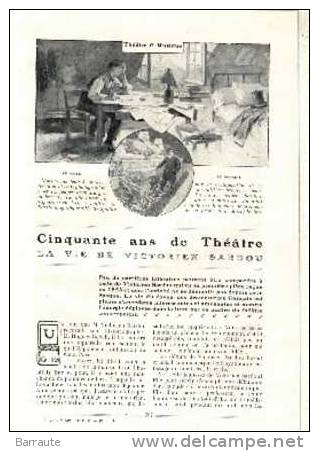 Article Interview De 1908 " M. SARDOU Et Les Répétitions GENERALES " Theatre - Autores Franceses