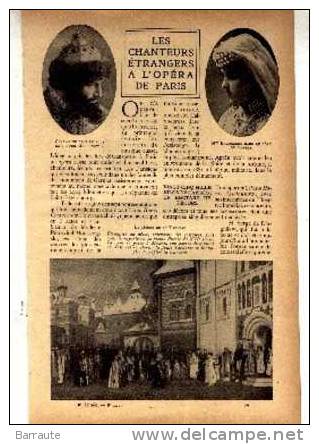 Article De 1908 " Les Chanteurs étrangers A L´OPERA De PARIS." CHALIAPINE Et Ermolenko - Franse Schrijvers