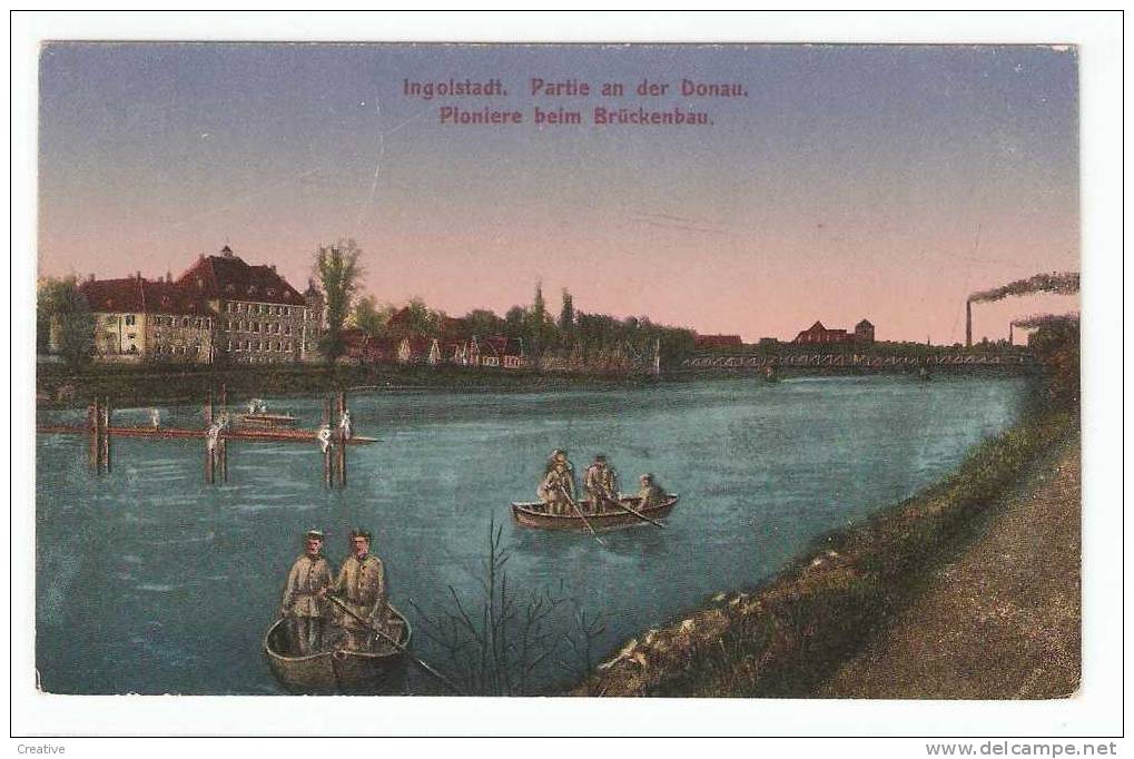 INGOLSTADT,Pioniere Beim Brückenbau ,Partie An Der Donau - Ingolstadt