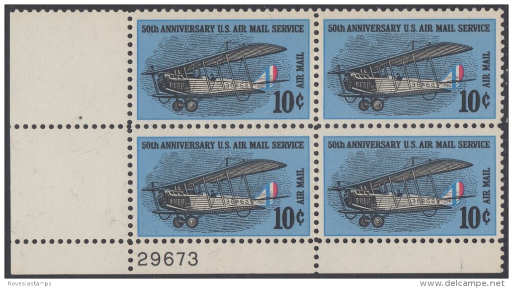 !a! USA Sc# C074 MNH PLATEBLOCK (LL/29673) - 50th Anniv. Air Mail Service - 3b. 1961-... Ungebraucht