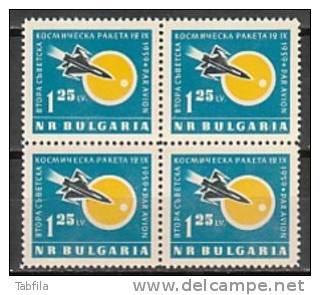 BULGARIA / BULGARIE - 1960 - Lunic II - 1v Bl.de 4 ** - Neufs