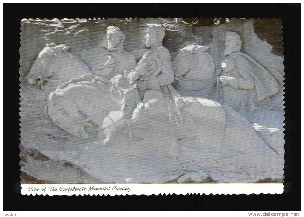 View Ot The Confederate Memorial Carving - Jefferson Davis, Robert E. Lee And Stonewall Jackson - Atlanta