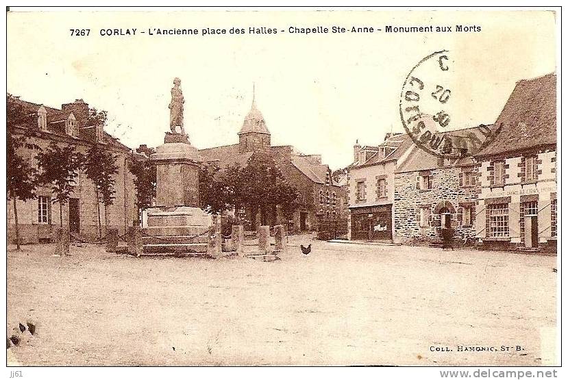 Corlay Place Des Halles Monument Aux Morts Cpa BE - Other & Unclassified