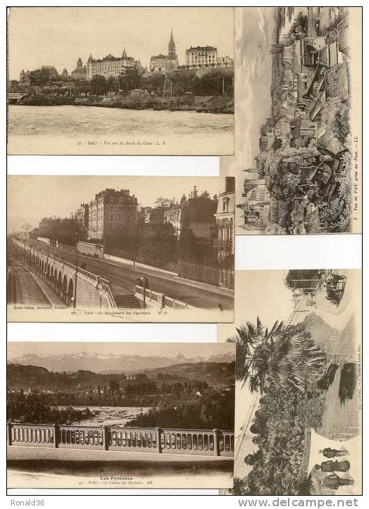 CP PAU (lot De 15 Cp) Chateau,boulevard Des Pyrénées,pont,jurançon,église,pic Du Midi,avenue Léon Say....) - 5 - 99 Cartoline