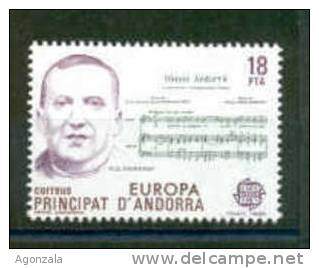 TIMBRE NOUVEAU ANDORRE 1985 EUROPA CEPT MUSIQUE HYMNE PORTÉE - 1985