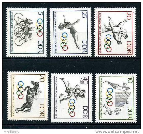 JO / JEUX OLYMPIQUES / TOKYO 1964  / CYCLISME  / VOLLEY / LUTTE /  EQUITATION / CHEVAL / VELO / TIMBRE ALLEMAGNE - Zomer 1964: Tokyo
