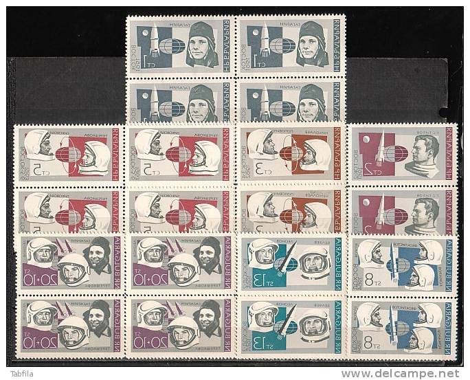 BULGARIE - 1966 - Conquetes Spatiales - 7v - Bl.du 4** - Unused Stamps
