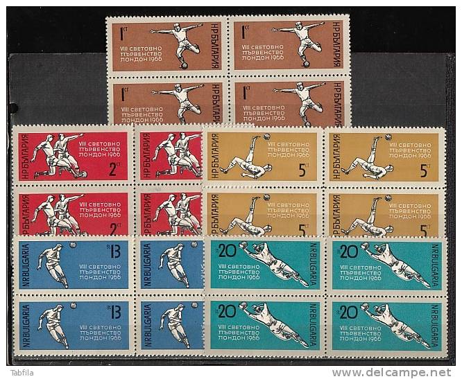 BULGARIE - 1966 - Coup Du Mond De Footballe - Bl.du 4** - Unused Stamps