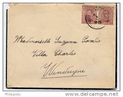 Belgique 1922 Lettre Affranchie Avec Paire Du 140 Et 140C (type4) - Cartas & Documentos